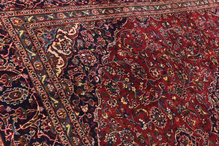 Detail image of 9' 9 x 12' 9 Hand Knotted Mashad Persian Wool Rug