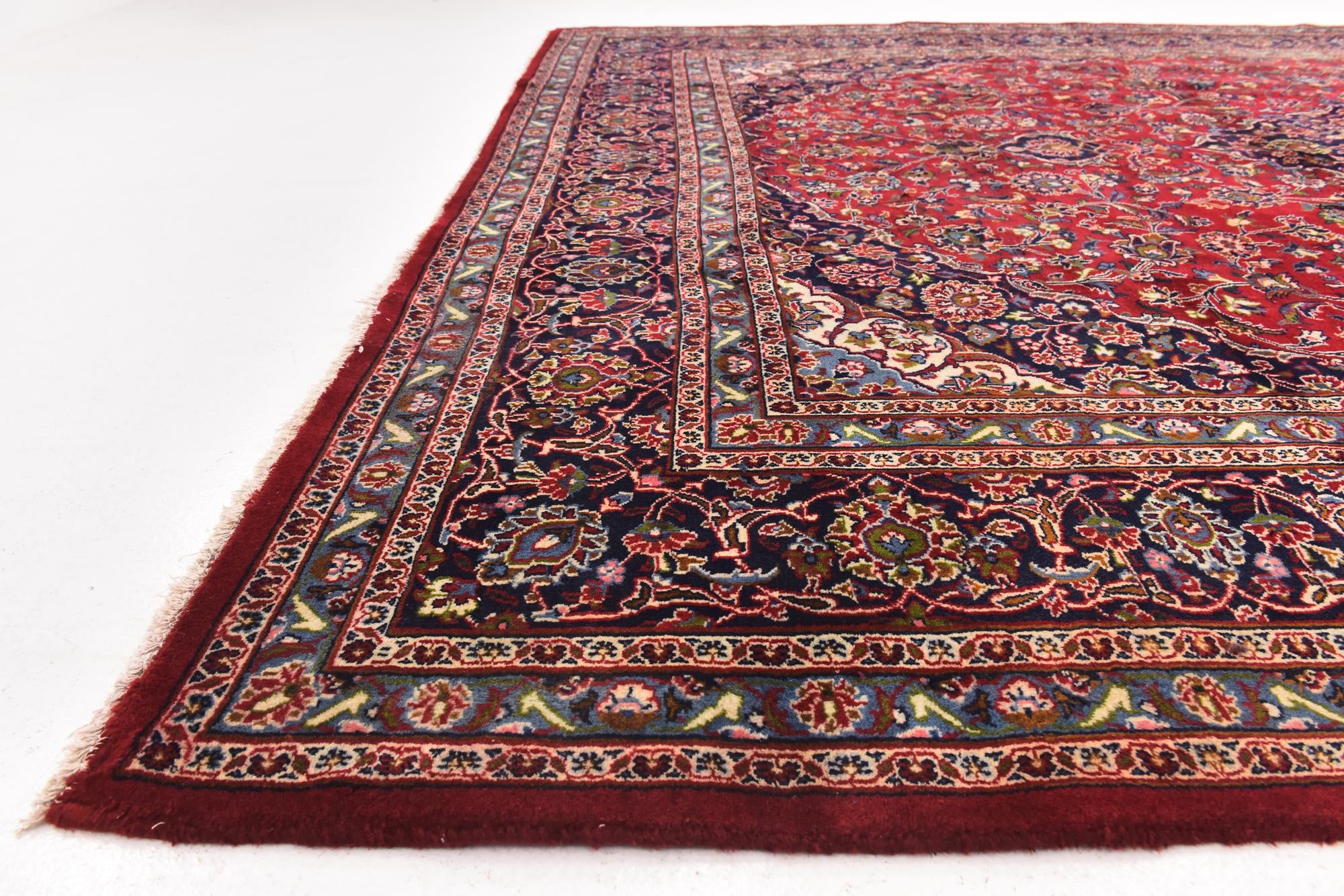 9' 9 x 12' 9 Hand Knotted Mashad Persian Wool Rug