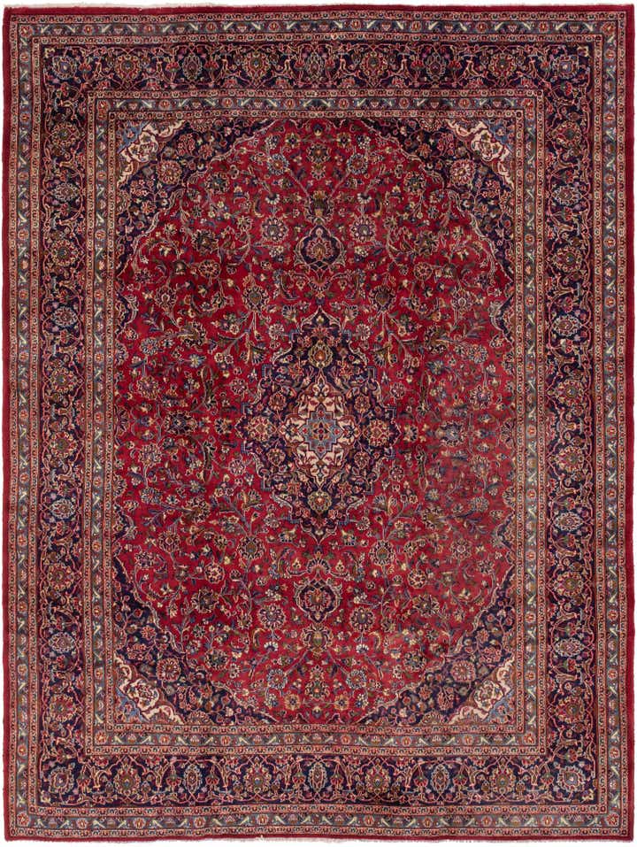 9' 9 x 12' 9 Hand Knotted Mashad Persian Wool Rug