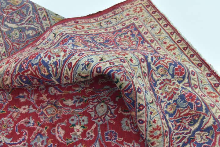 9' 10 x 12' 6 Hand Knotted Mashad Persian Wool Rug