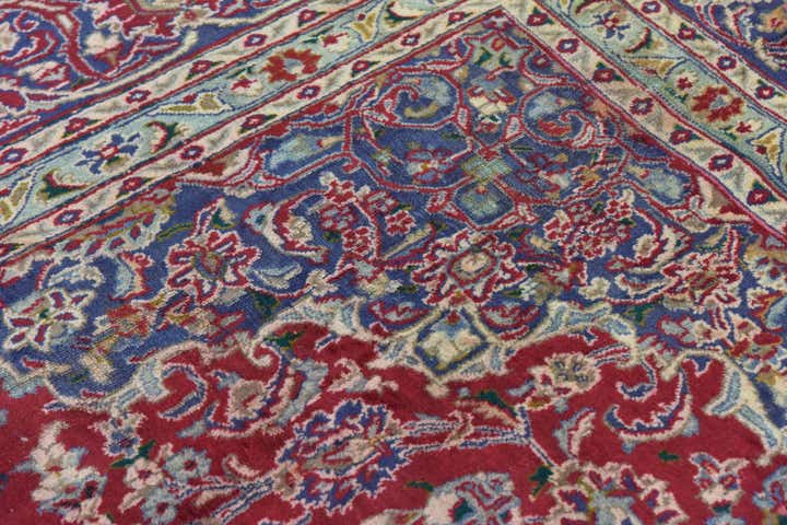 9' 10 x 12' 6 Hand Knotted Mashad Persian Wool Rug