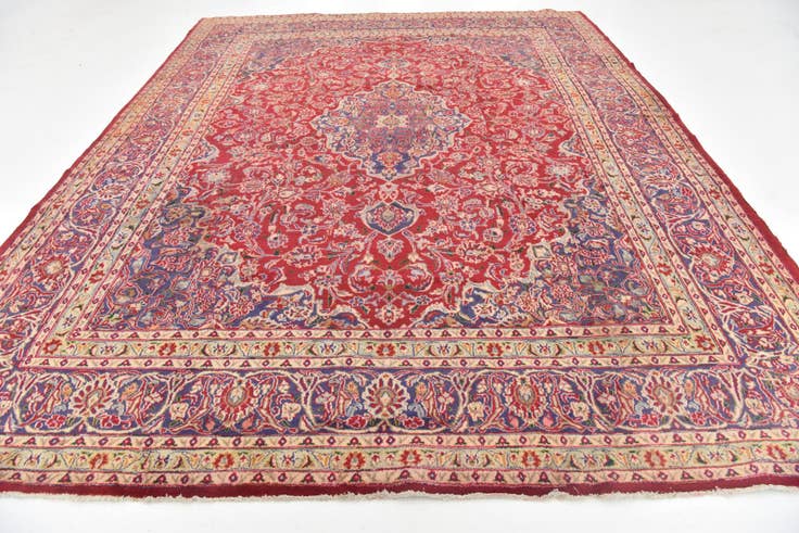 Detail image of 9' 10 x 12' 6 Hand Knotted Mashad Persian Wool Rug