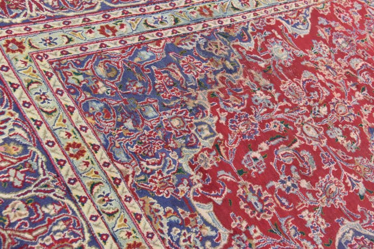 Detail image of 9' 10 x 12' 6 Hand Knotted Mashad Persian Wool Rug