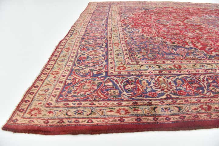 9' 10 x 12' 6 Hand Knotted Mashad Persian Wool Rug