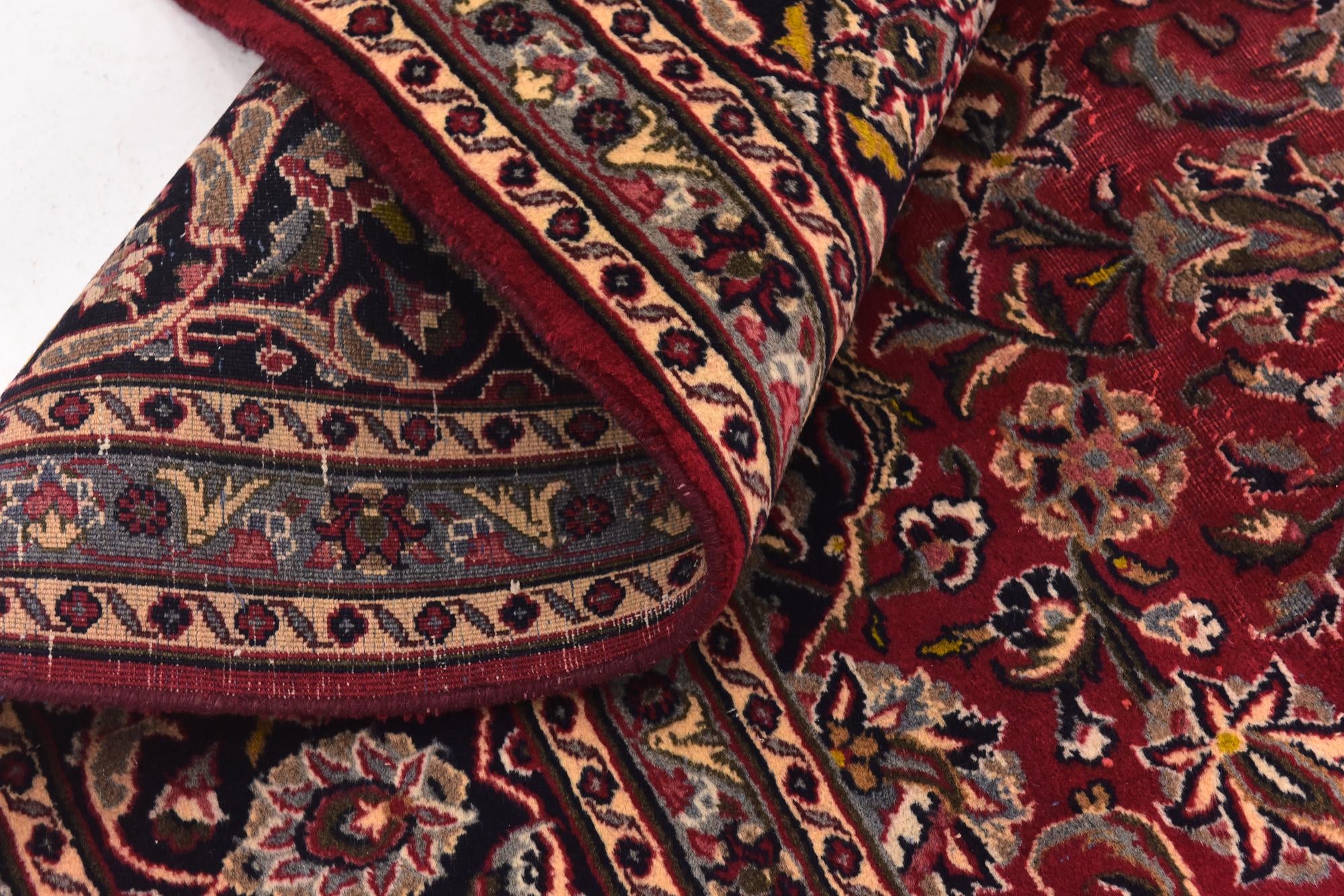 9' 6 x 13' Hand Knotted Mashad Persian Wool Rug