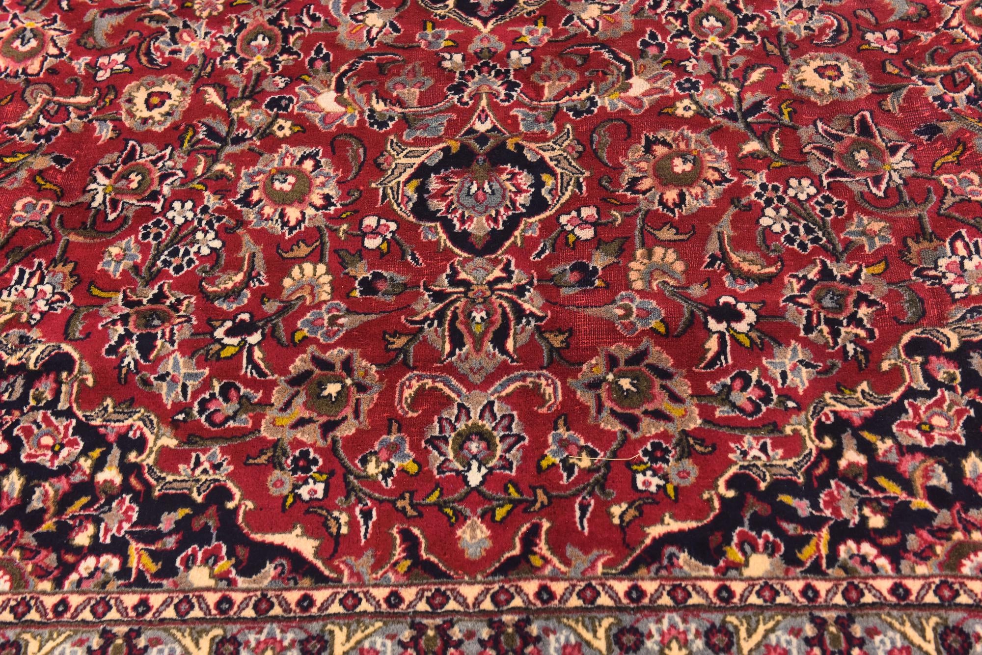 9' 6 x 13' Hand Knotted Mashad Persian Wool Rug