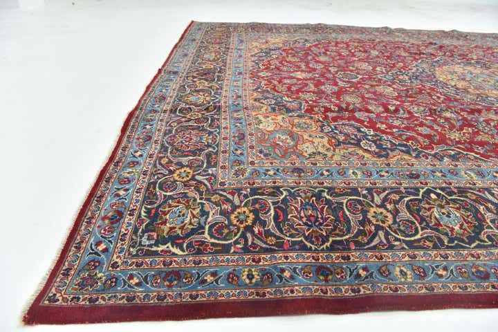 9' 9 x 12' 9 Hand Knotted Mashad Persian Wool Rug