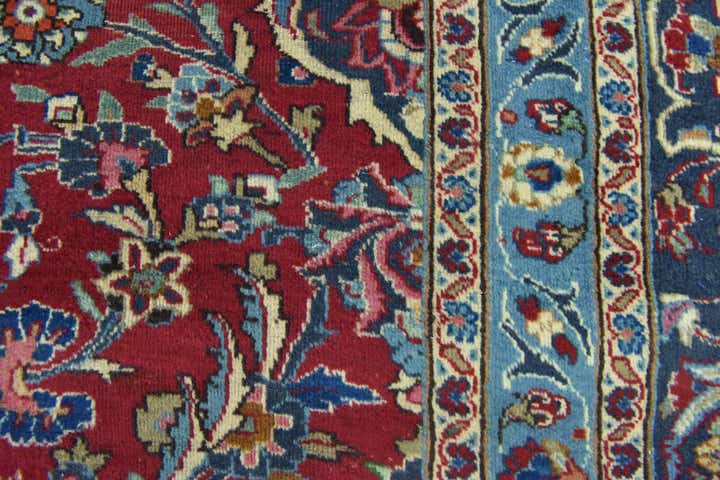 9' 9 x 12' 9 Hand Knotted Mashad Persian Wool Rug