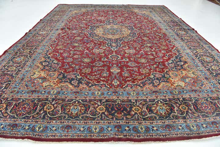 9' 9 x 12' 9 Hand Knotted Mashad Persian Wool Rug
