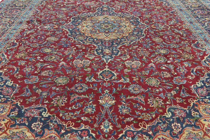 9' 9 x 12' 9 Hand Knotted Mashad Persian Wool Rug