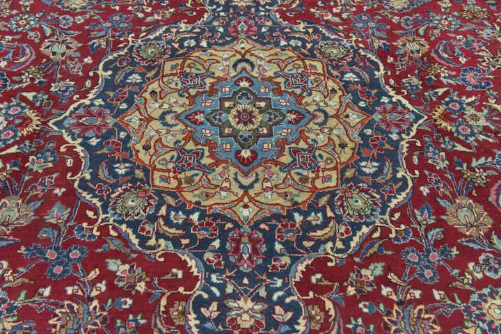 9' 9 x 12' 9 Hand Knotted Mashad Persian Wool Rug