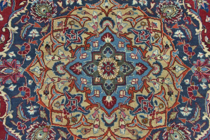 Detail image of 9' 9 x 12' 9 Hand Knotted Mashad Persian Wool Rug