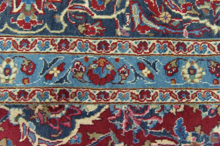 Detail image of 9' 9 x 12' 9 Hand Knotted Mashad Persian Wool Rug