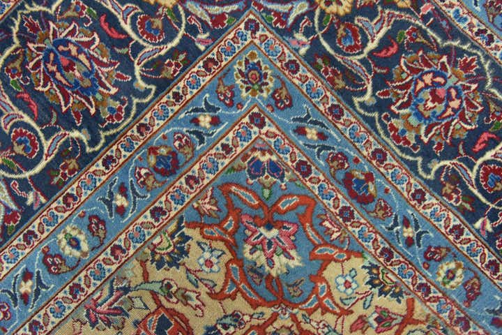 9' 9 x 12' 9 Hand Knotted Mashad Persian Wool Rug