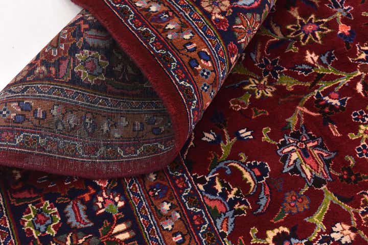 9' 8 x 12' 10 Hand Knotted Mashad Persian Wool Rug