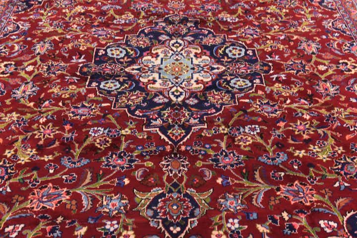 9' 8 x 12' 10 Hand Knotted Mashad Persian Wool Rug