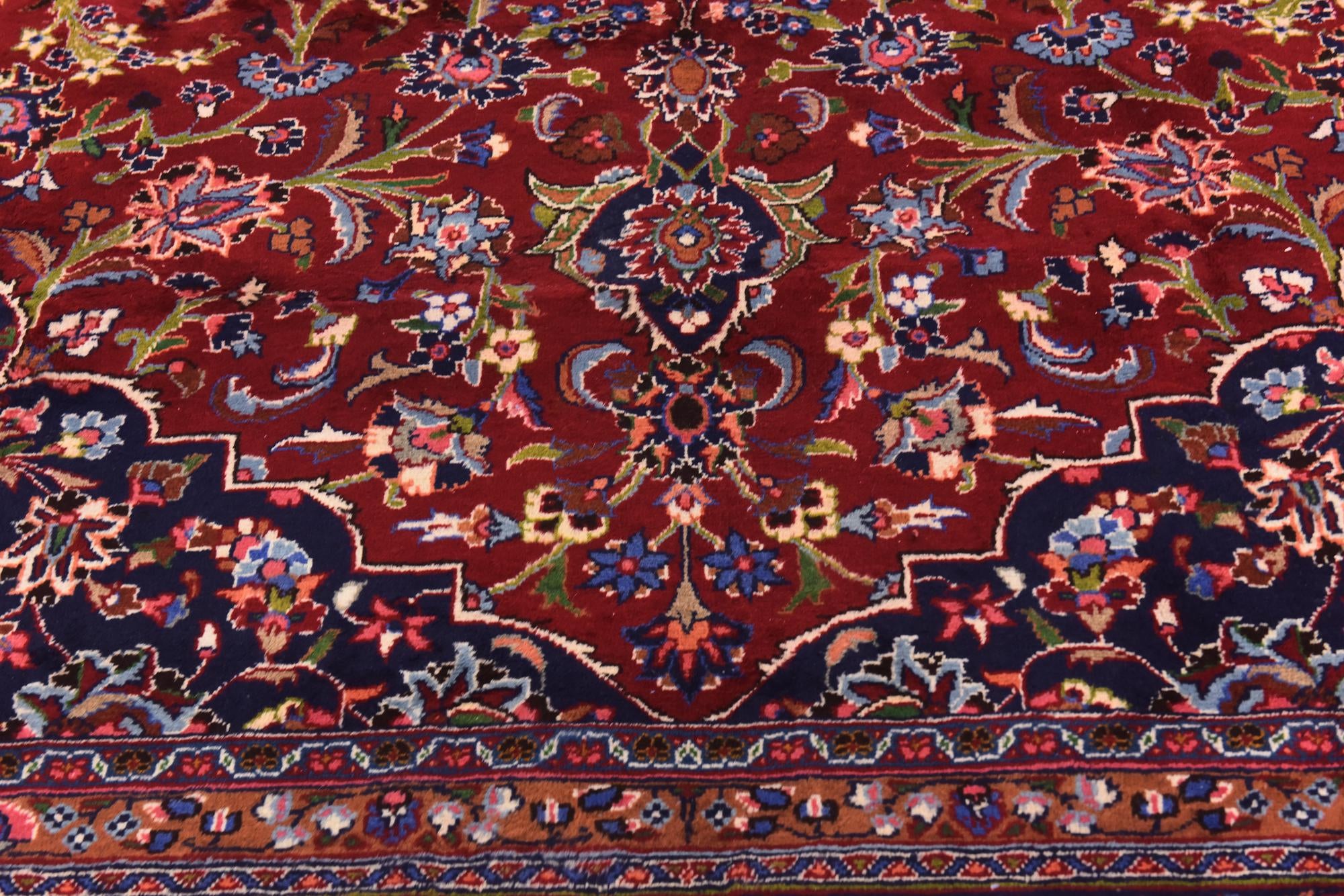 9' 8 x 12' 10 Hand Knotted Mashad Persian Wool Rug