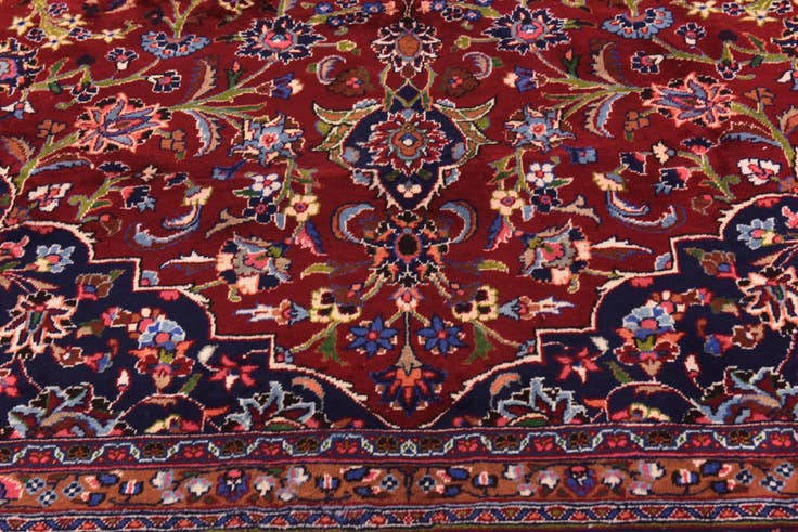 Detail image of 9' 8 x 12' 10 Hand Knotted Mashad Persian Wool Rug