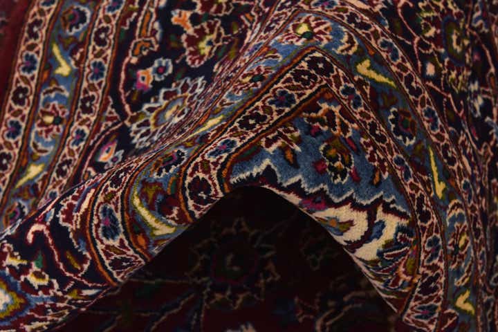 9' 9 x 12' 6 Hand Knotted Mashad Persian Wool Rug