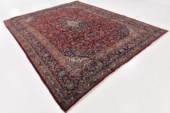9' 9 x 12' 6 Hand Knotted Mashad Persian Wool Rug