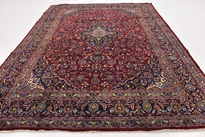 9' 9 x 12' 6 Hand Knotted Mashad Persian Wool Rug