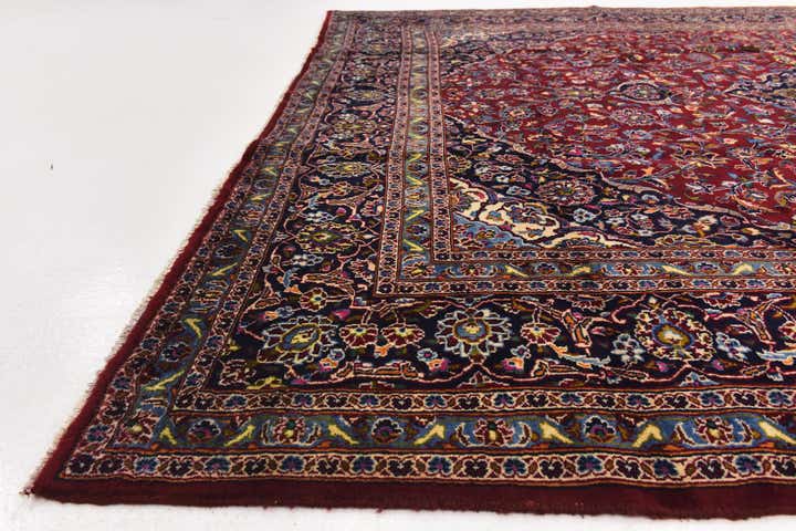 9' 9 x 12' 6 Hand Knotted Mashad Persian Wool Rug