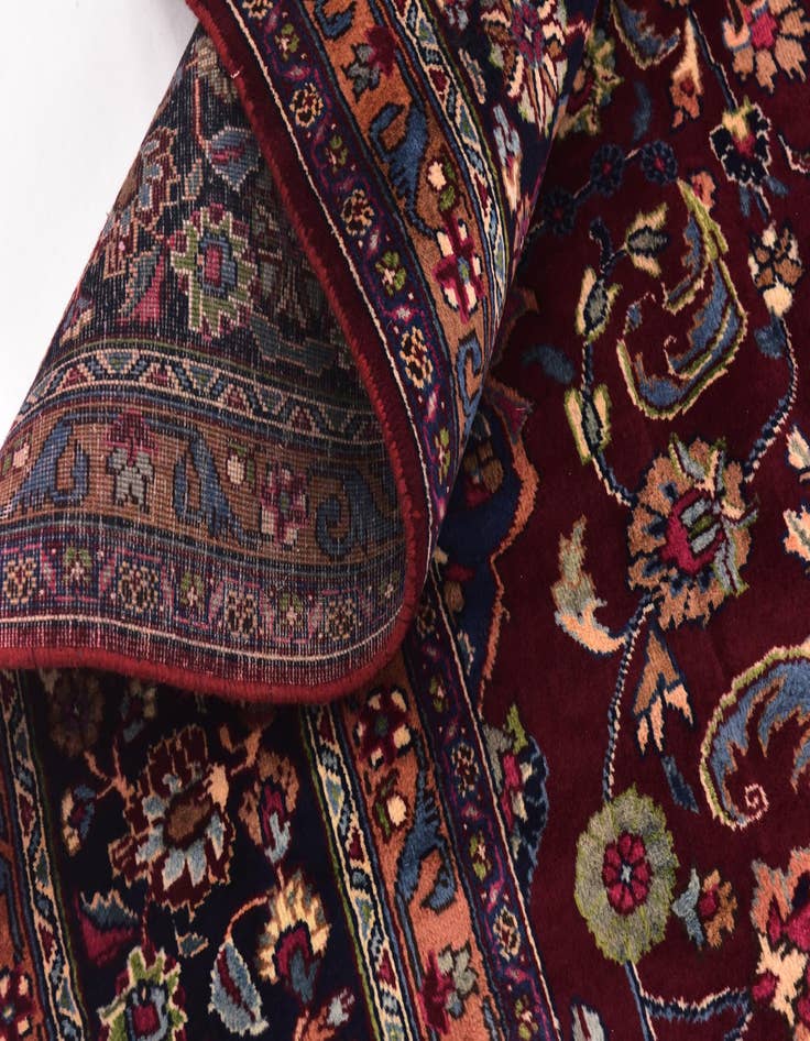 Detail image of 9' 7 x 13'  Hand Knotted Mashad Persian Wool Rug