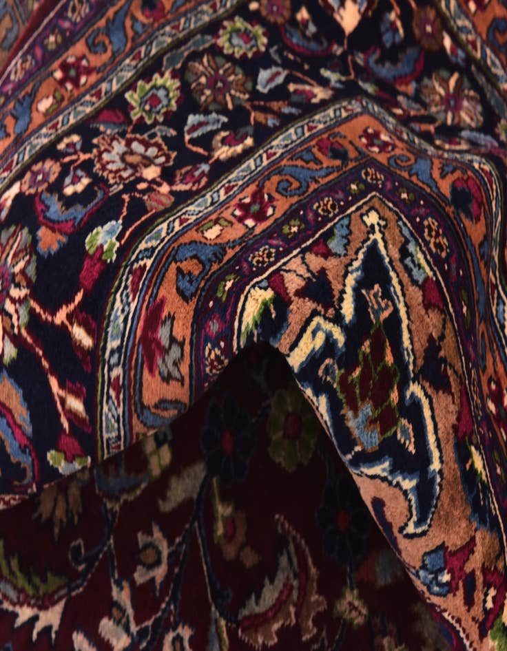 Detail image of 9' 7 x 13'  Hand Knotted Mashad Persian Wool Rug