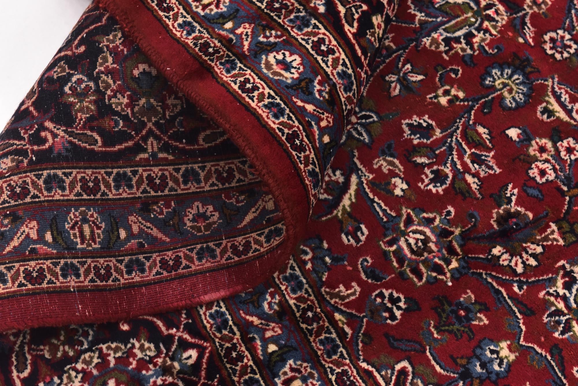 10' x 12' 6 Hand Knotted Mashad Persian Wool Rug