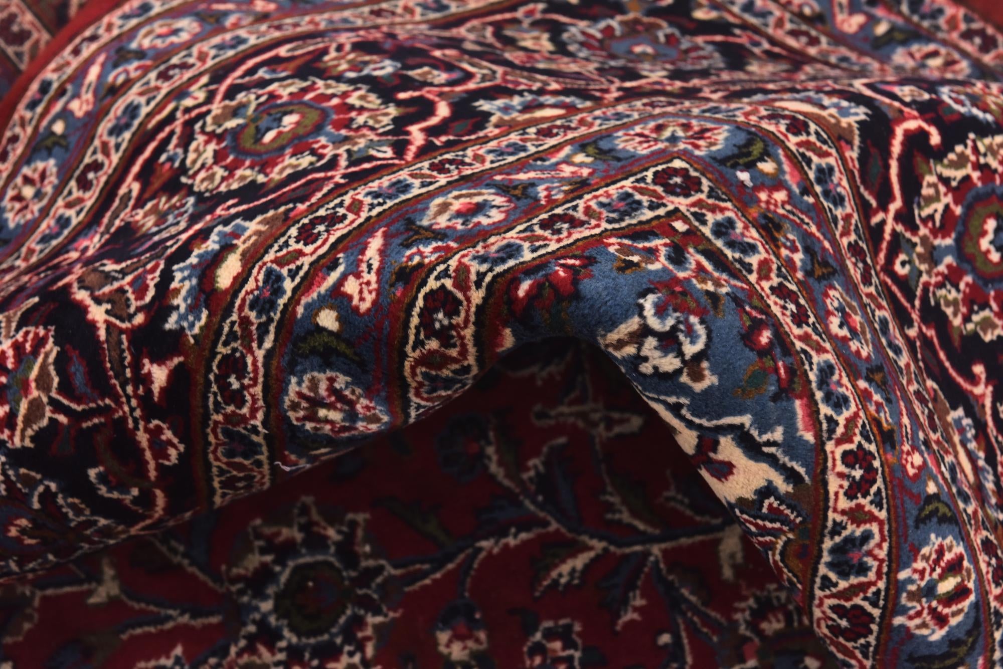 10' x 12' 6 Hand Knotted Mashad Persian Wool Rug