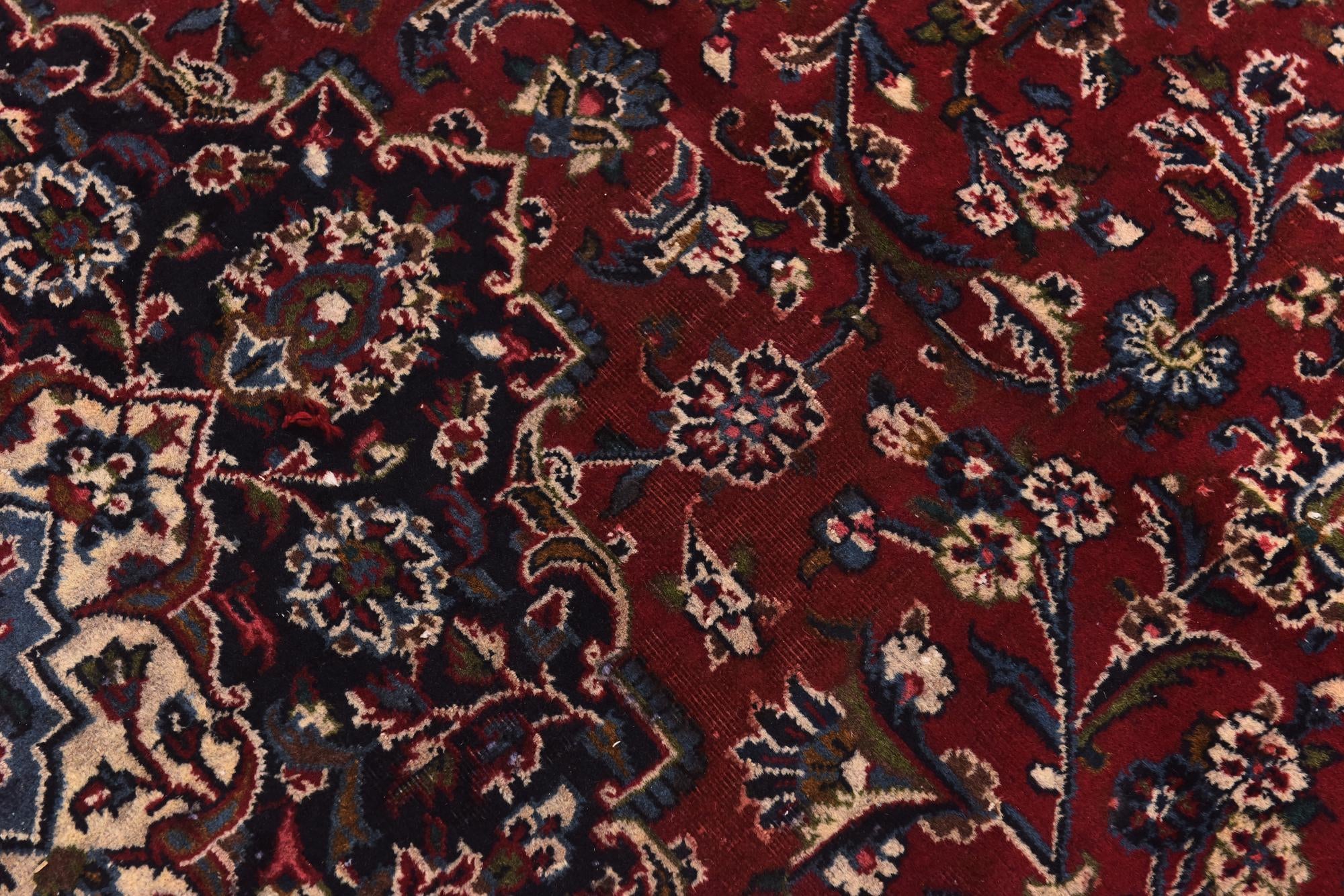 10' x 12' 6 Hand Knotted Mashad Persian Wool Rug