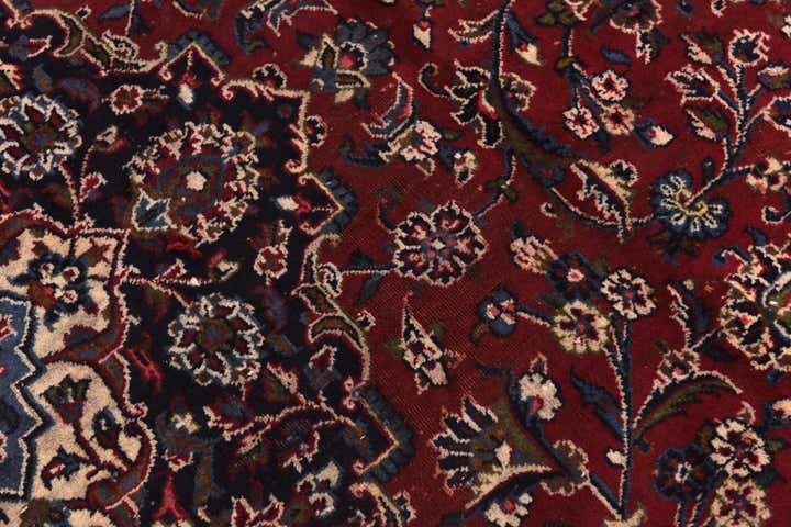 10' x 12' 6 Hand Knotted Mashad Persian Wool Rug