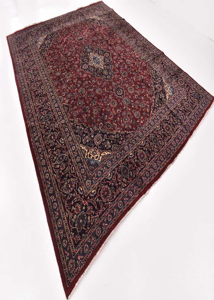 10' x 12' 6 Hand Knotted Mashad Persian Wool Rug