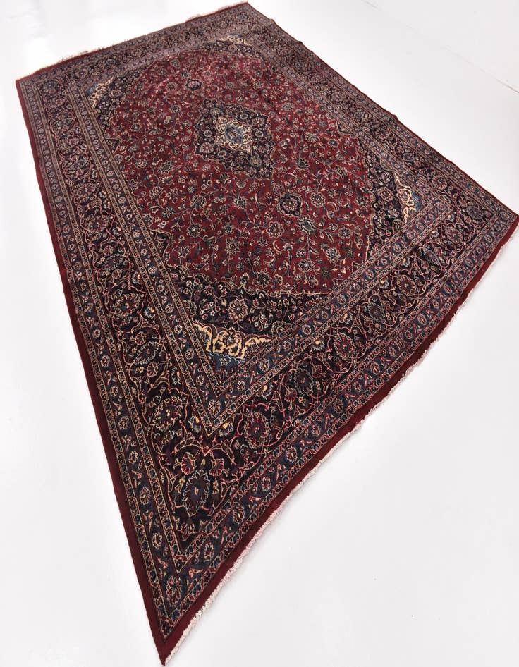Detail image of 10' x 12' 6 Hand Knotted Mashad Persian Wool Rug