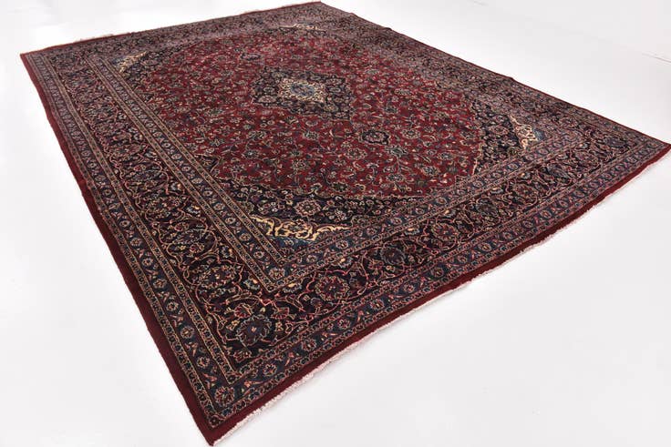 Detail image of 10' x 12' 6 Hand Knotted Mashad Persian Wool Rug