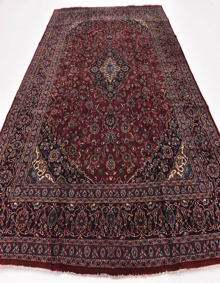 Detail image of 10' x 12' 6 Hand Knotted Mashad Persian Wool Rug
