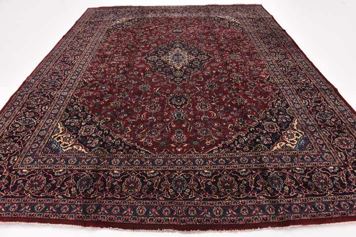 10' x 12' 6 Hand Knotted Mashad Persian Wool Rug