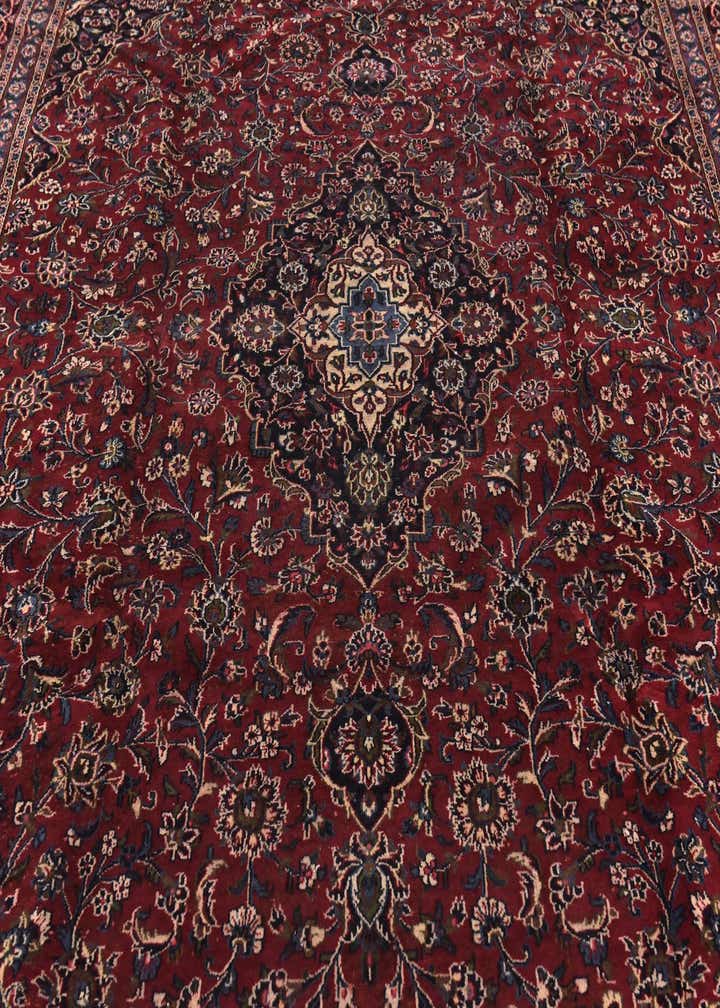 10' x 12' 6 Hand Knotted Mashad Persian Wool Rug