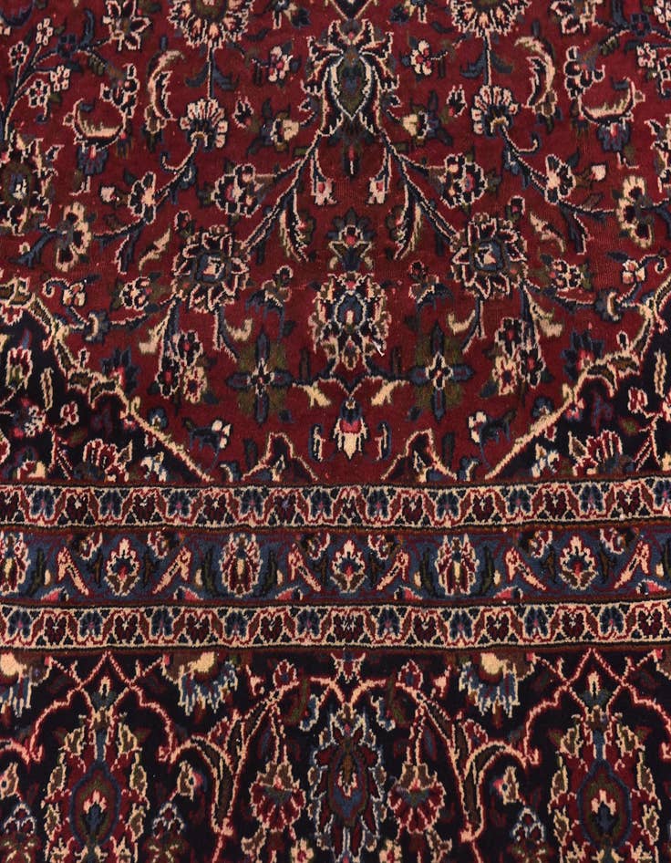 Detail image of 10' x 12' 6 Hand Knotted Mashad Persian Wool Rug