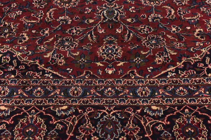 10' x 12' 6 Hand Knotted Mashad Persian Wool Rug