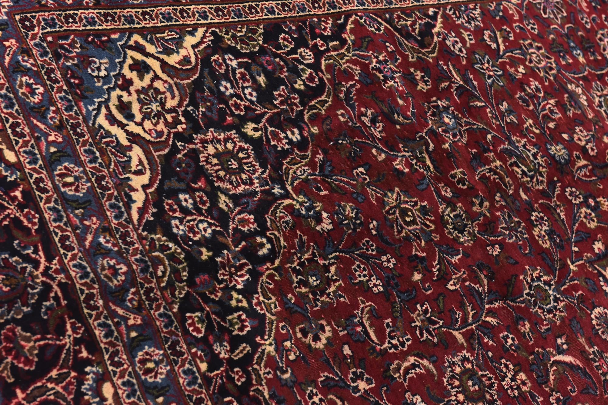 10' x 12' 6 Hand Knotted Mashad Persian Wool Rug