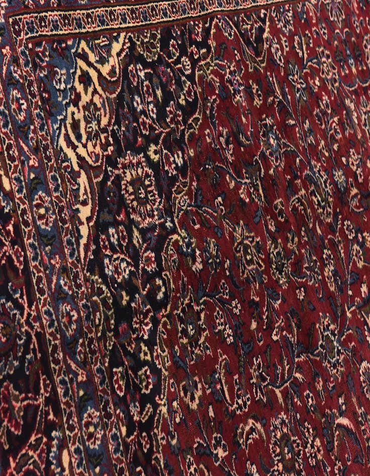 Detail image of 10' x 12' 6 Hand Knotted Mashad Persian Wool Rug