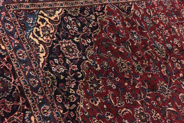 10' x 12' 6 Hand Knotted Mashad Persian Wool Rug