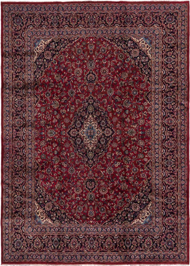 10' x 12' 6 Hand Knotted Mashad Persian Wool Rug