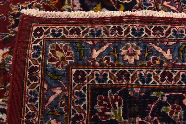 9' 8 x 12' 6 Hand Knotted Mashad Persian Wool Rug