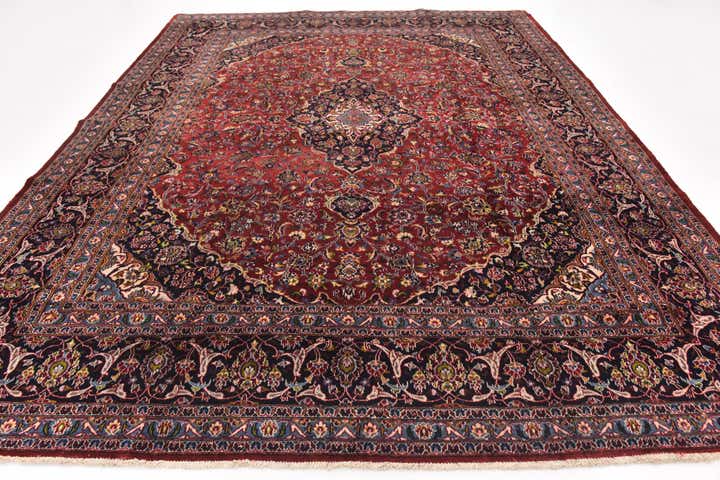 9' 8 x 12' 6 Hand Knotted Mashad Persian Wool Rug
