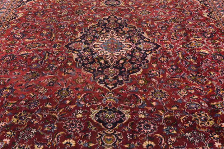 9' 8 x 12' 6 Hand Knotted Mashad Persian Wool Rug