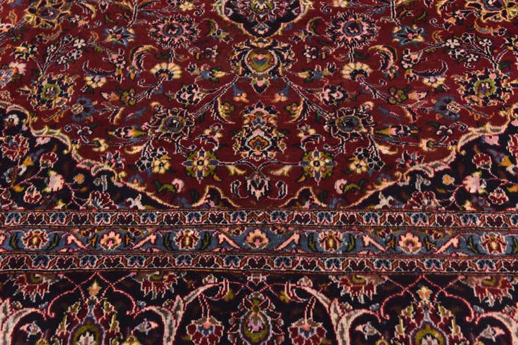 Detail image of 9' 8 x 12' 6 Hand Knotted Mashad Persian Wool Rug
