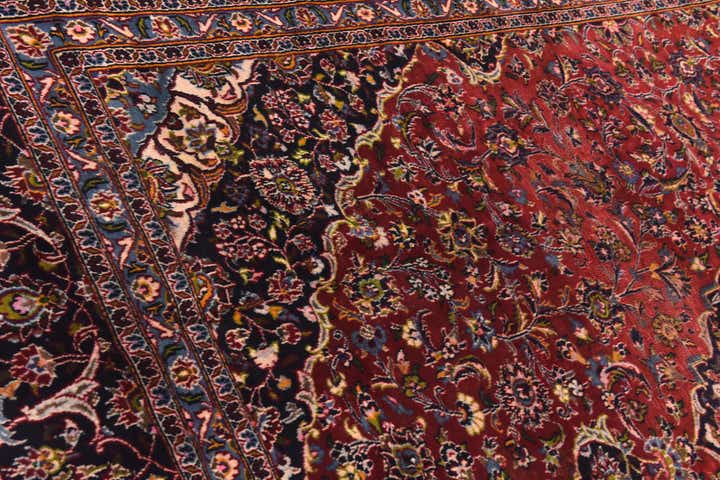 9' 8 x 12' 6 Hand Knotted Mashad Persian Wool Rug