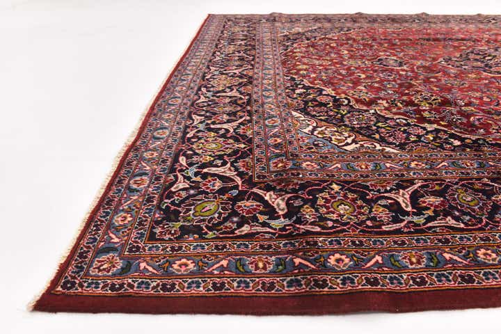 9' 8 x 12' 6 Hand Knotted Mashad Persian Wool Rug